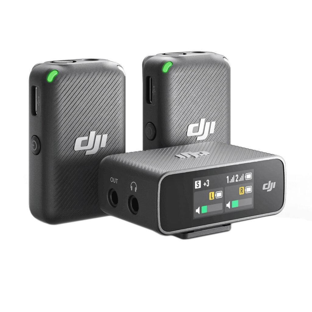 Sistema inalámbrico DJI Mic 2 para entrevistas y vídeos de marca personal.