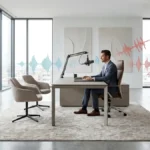 Análisis de acústica en despacho profesional y uso de micrófonos para sonar mejor a la hora de utilizar la voz en los negocios.