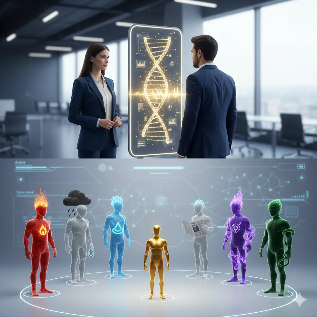 Representación del ADN de la comunicación y la evolución de las habilidades blandas o soft skills en el entorno laboral.